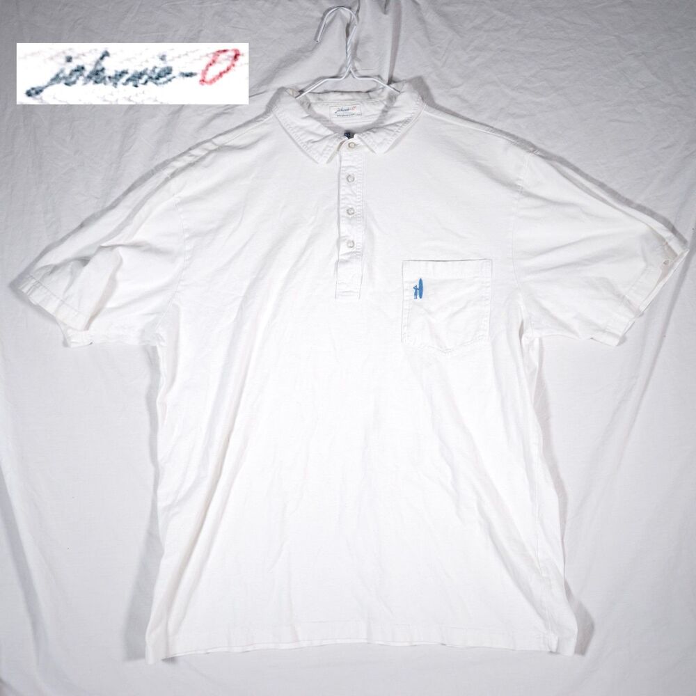 Johnnie-O Cotton Polo Shirt White XL